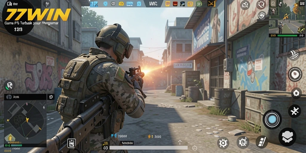 Screenshot dari gameplay 77WIN yang menampilkan aksi menembak yang mendebarkan.