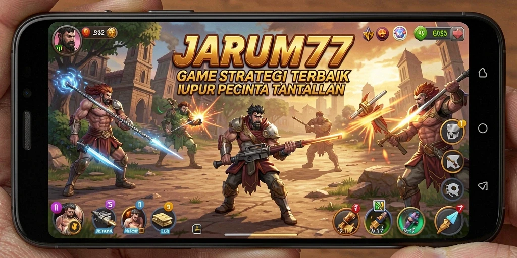 Screenshot JARUM77 menampilkan pertarungan strategis yang mendebarkan.