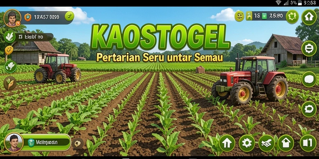Menampilkan gameplay seru pertanian di KAOSTOGEL.