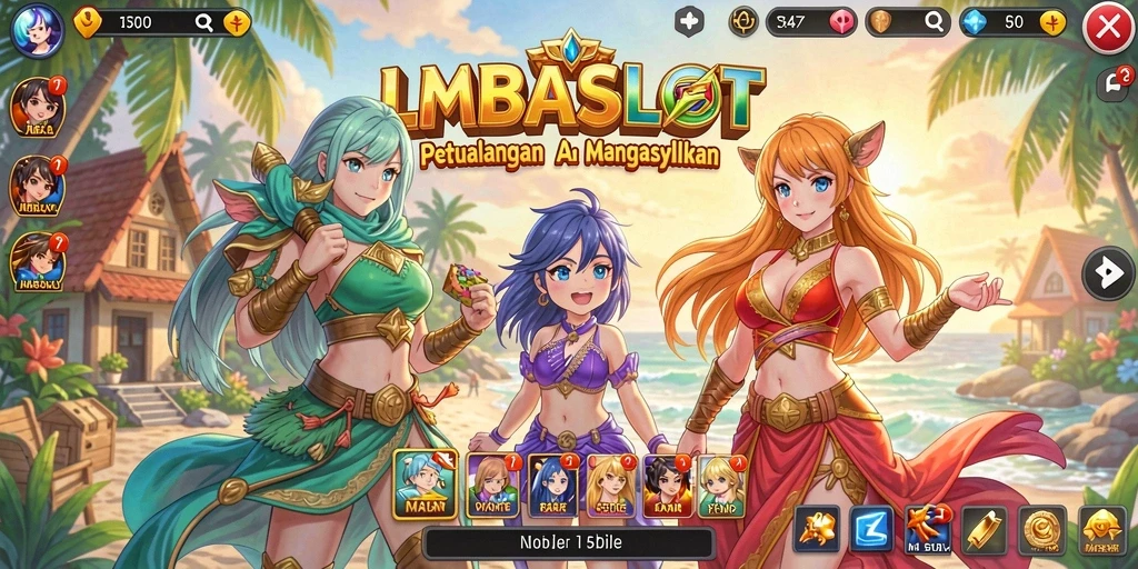 Tangkapan layar gameplay LMBASLOT menunjukkan pertarungan seru dalam dunia Anime.