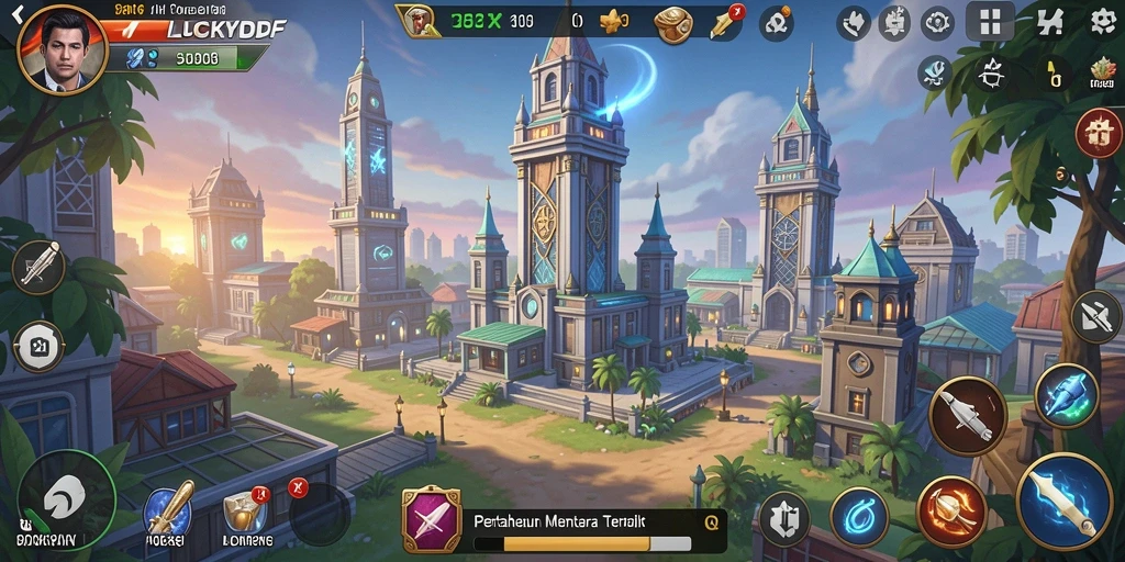 Tampilan gameplay LUCKYDF yang seru dalam genre Tower Defense.