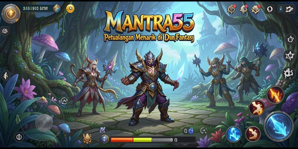 Screenshot gameplay MANTRA55 yang menunjukkan petualangan menegangkan.