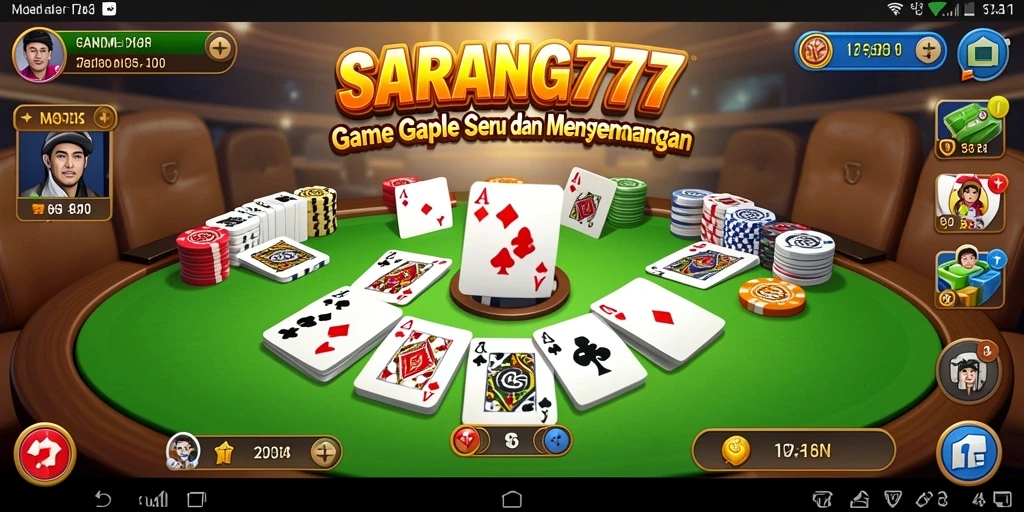 Tampilan gameplay Gaple yang seru dan interaktif dalam SARANG777.