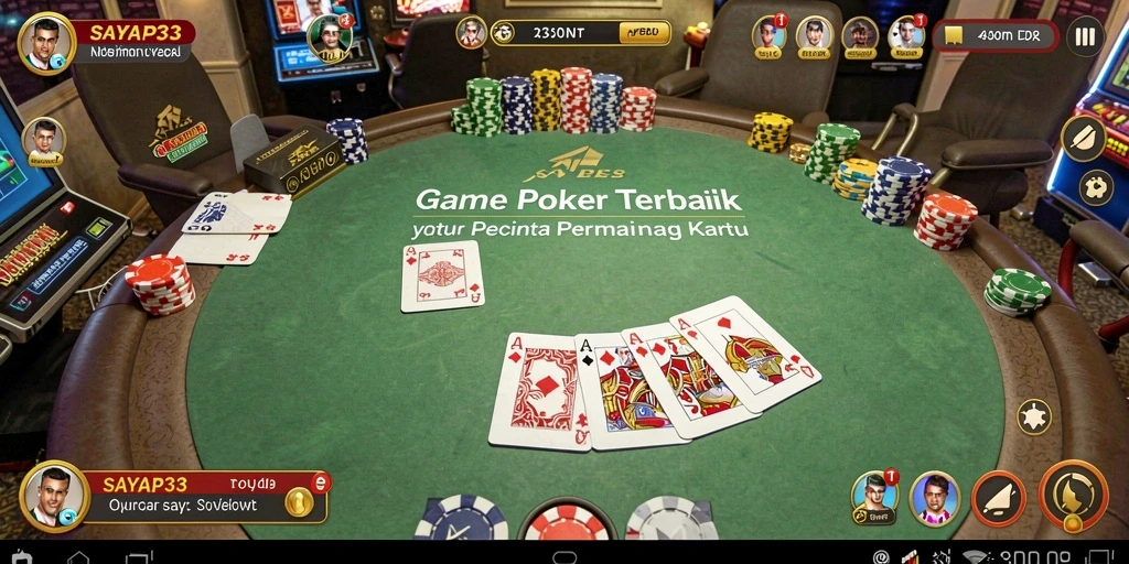 Screenshot utama SAYAP33 menampilkan aksi seru permainan Poker.