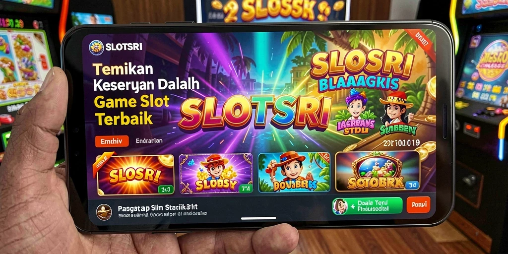 Screenshot utama SLOTSRI menampilkan tampilan gameplay slot yang menarik.