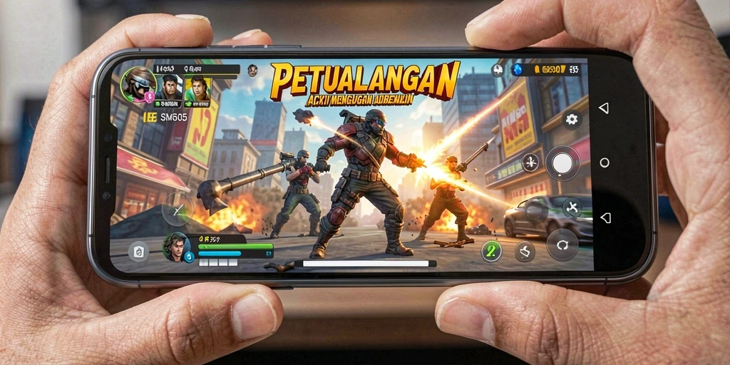 Tampilan gameplay SM605 yang penuh aksi seru dan mendebarkan.