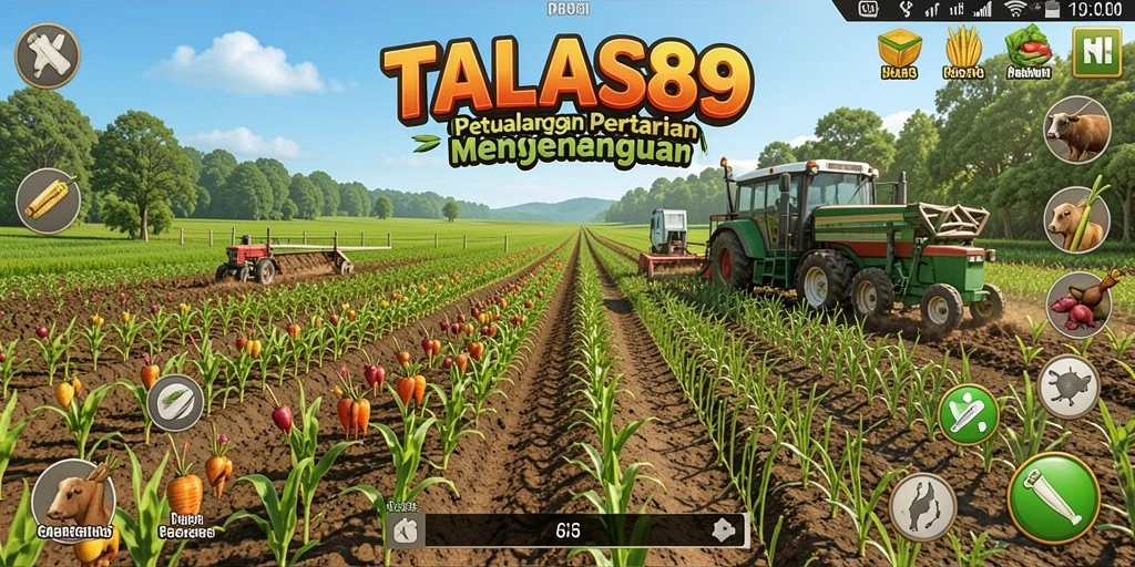 Screenshot gameplay TALAS89 menampilkan aktivitas pertanian yang menakjubkan.